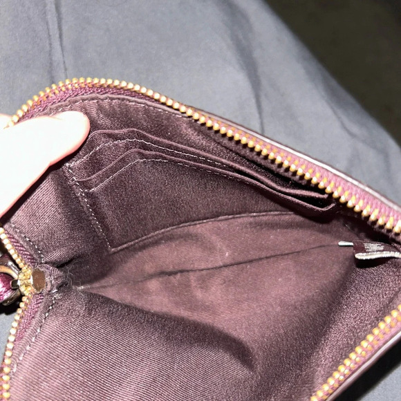 Coach purple corner zip wristlet - Picture 2 of 3